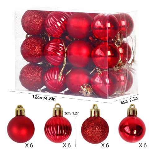 Bolas de Natal em Plástico Galvanizado - 24 unidades de 3 cm 1