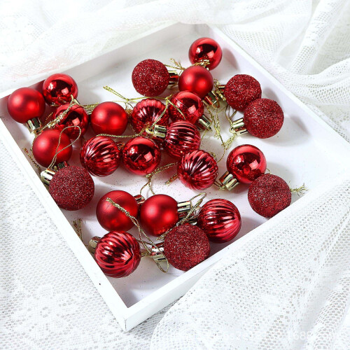 Bolas de Natal em Plástico Galvanizado - 24 unidades de 3 cm 2