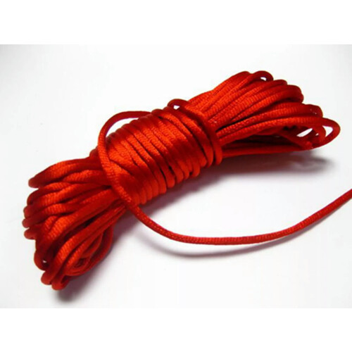 Rød sateng silkesnor 3 mm 10 m