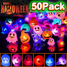 50 st Halloween LED-glödringar – 15Designs