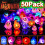 50 stk. Halloween LED-glødringe – 15Designs 1