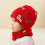 Kids Double-Layer Hat & Neck Warmer Set Red M 1