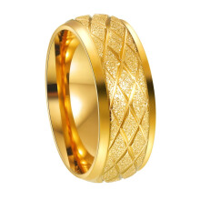 Classic 8mm Tungsten Carbide Ring Brushed Two Grooved Center Hammered Design Mens Wedding Band for Men