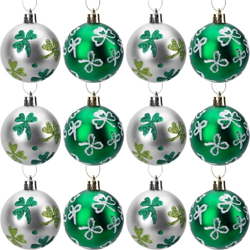 St. Patrick's Day Hanging Ball Ornament Green Plastic Four
