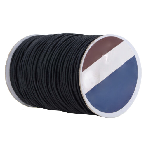 mm svart elastisk snor 76 meter