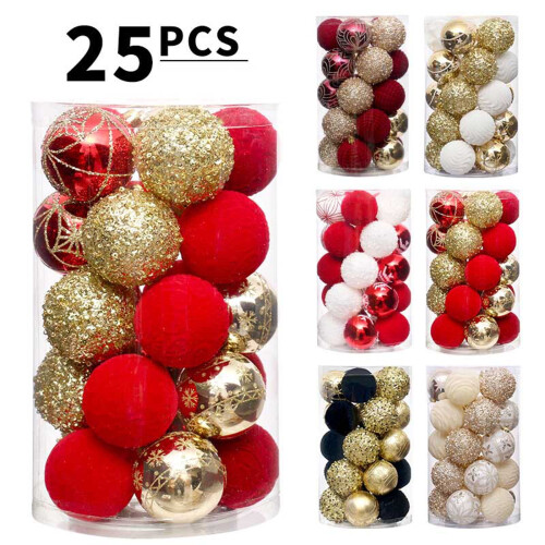 Clear Christmas Ball Ornaments Plastic 25-Pack 2.36 Inch 1