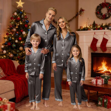 Familie Matchende Pyjamas Silkelignende Langærmet Sæt XL