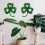 Grön shamrock väggbonad prydnad järntråd glitter 3