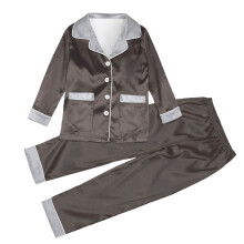 Familjematchande pyjamasset med lång ärm, sidenliknande