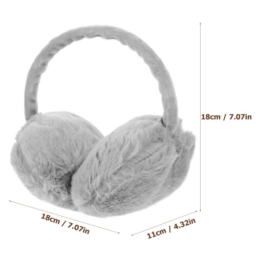 Women's Grey Plush Earmuffs Warm Ear Covers 1