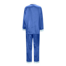 Sidenliknande familjepyjamasset med lång ärm blå M