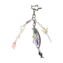 Innovative Fishing Baits Inspired Keychain with Dynamic-Red