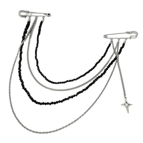 Décoration de broche multifonctionnelle avec glands et perles-C