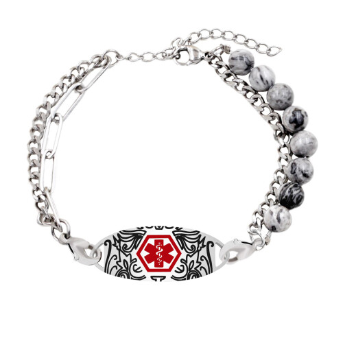 Engraved Charm Bracelet for Medicals Information Double-bbb