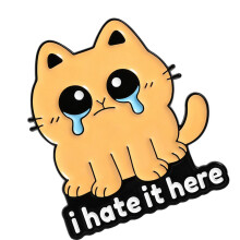 Broche chat humoristique élégante, épingle à revers-QHXZ5319