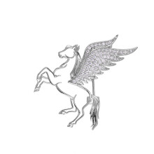 Fashionable Charm Brooch Pin Flying Horse Brooch-Silver