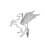 Broche en forme d'animal avec insigne de cheval volant,-Argent 1