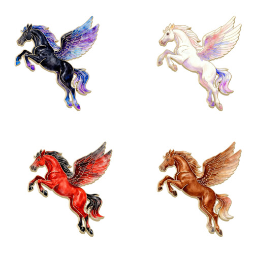 Broche en forme de cheval en alliage, accessoire de Badge-4
