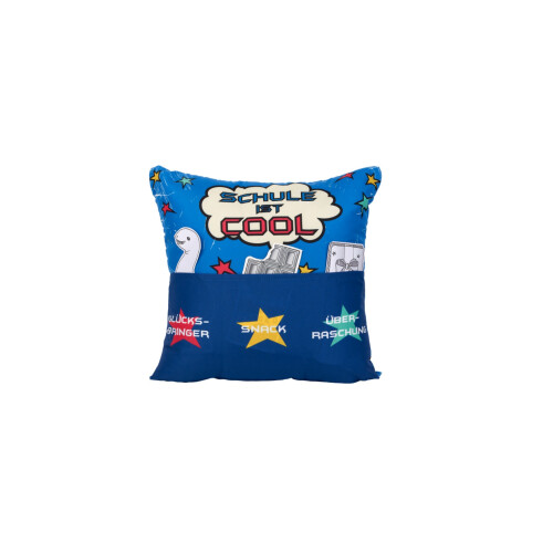 Hergo Sofahelden Sofakissen 43 x 43 cm Schulanfang Jungs - Schule ist cool