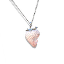 High Quality Resin Strawberry Pendant-Pink necklace