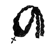 Vintage Inspire Lace Floral Crosses Ketting Handgemaakte-Zwart