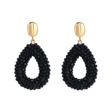 Teardrop Shape Earrings Fashion Accessories Artificial-Black
