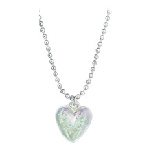 Bubble Heart Titanium Steel Construction Necklace-transparent