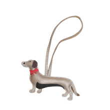 Porte-clés en forme de chien doux au toucher, accessoire de-Kaki