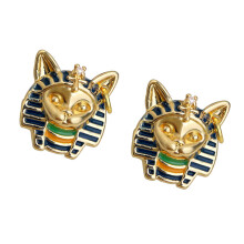 Culturele oorbellen met emaille druipend Egyptisch ontwerp