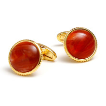 Sophisticated Easy Wear Gold Tone Round Cufflinks for Shirts-B