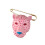 Dramatische Brosche in Leopardenform, satte Emaille-Farbe,-Rosa 1