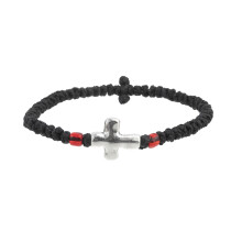 Handwoven Crucifix Bracelet Adjustable Closure Comfortable-B