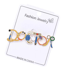 Lightweight Comfortable Medicals Letter Pin Vintage Alloy Casual