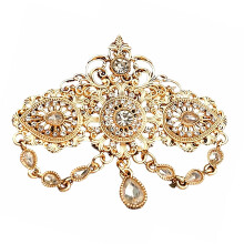 Gorgeous Arabic Crystals Brooch Hollow Out Designs Flowing-SS2