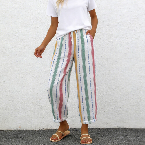 Size Pants Womens Pants Drawstring Lantern Beach-Sky Blue L 1