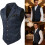 Gothic Waistcoat Victorian Medieval V Neck Button-L Navy Blue 4