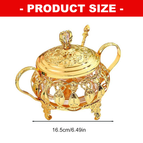 Glass Condiment Jar With Sturdy Iron Base Seasoning Container 2