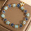 Elegant Agate Crystal Beaded Bracelet Glow in Dark Beads Bangle 7
