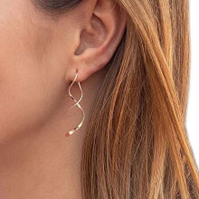Spiral Threader Earrings 925 Sterling Silver Rose Gold