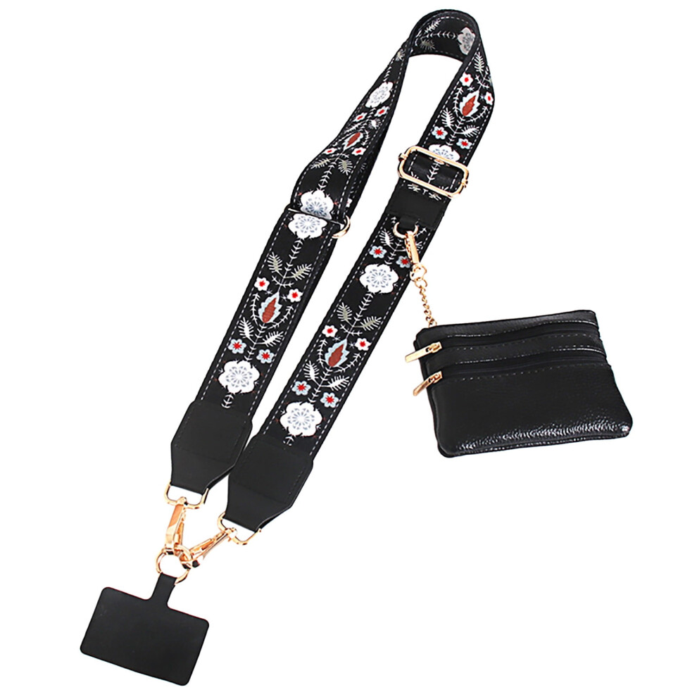 Adjustable Crossbody Phone Strap With Zippered Wallet Pouch 354484928634
