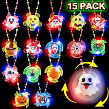 15-pack Halloween-snurrande LED-halsband