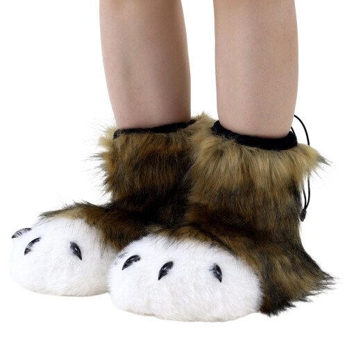 Pelsagtige potesko til cosplay – Wolf Dog Fox Design