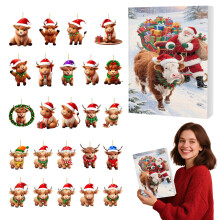 Calendar de Advent Highland Cow 2025 – Acrilic de 24 de zile