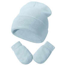 Puha kötött baba sapka és kesztyű szett, unisex téli melegítő