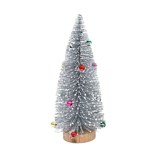 Mini Frosted Sisal Christmas Tree Silver 25cm 1