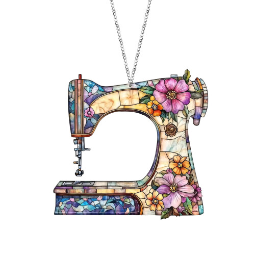 Acrylic Sewing Machine Pendant Decorative Flat 1