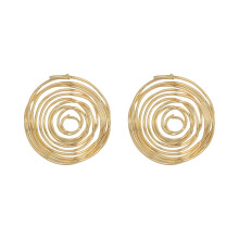 Gold Spiral Hoop Earrings for Women 1 Pair