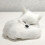 White Faux Fur Sleeping Fox Ornament 2.2 inch 2