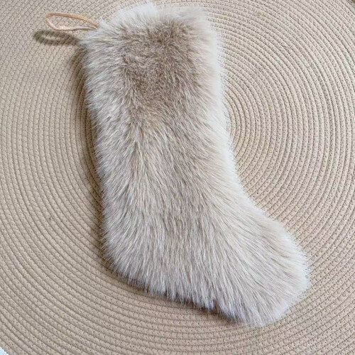 Brauner Plüsch-Weihnachtsstrumpf, 48 cm