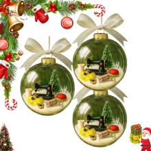 Weihnachtsschmuck mit Nähmotiv, Acryl-Schneekugel, 1 Stück